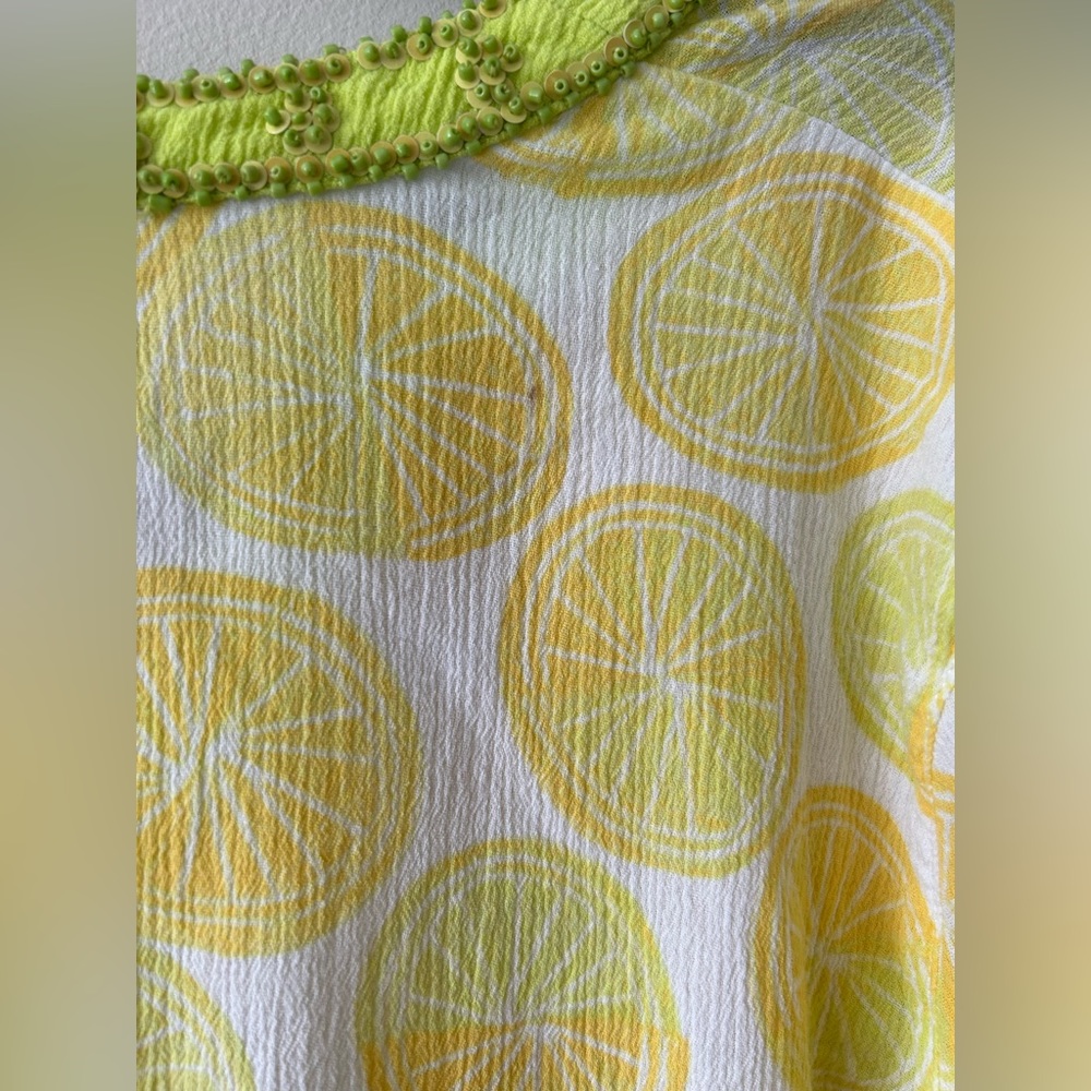 Sigrid Olsen Citrus Print Gauze Tunic In Size Med… - image 5